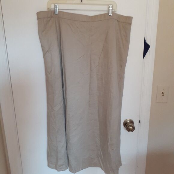East 5th Skirt 22w Beige Linen Blend A-Line Classic Side Zip Lined Summer Career - Picture 1 of 4